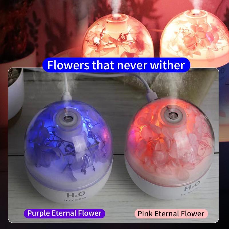 New 1pc Small Flower Ball Humidifier, Silent Operation, Warm Night Light, Suitable for Living Room, Bedroom, Office, Car, Also for Aromatherapy