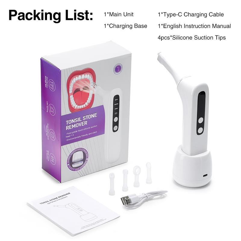 Electric Vacuum Tonsil Stone Removal Throat Stone Remover Suction, Adjustable 3 Modes Oral Cleaner, Oral Care Tool