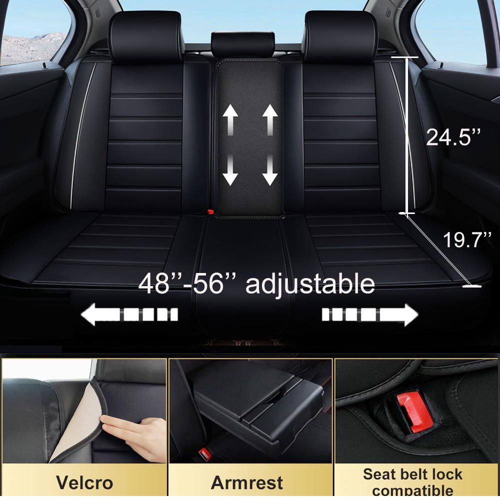 Waterproof Car 5 Seat Covers, Front Rear Full Set PU Leather Protector,Car Seat Cushion Cover Universal Fits For Toyota Highlander/Tacoma/Camry/Corolla/RAV4 -  Blue