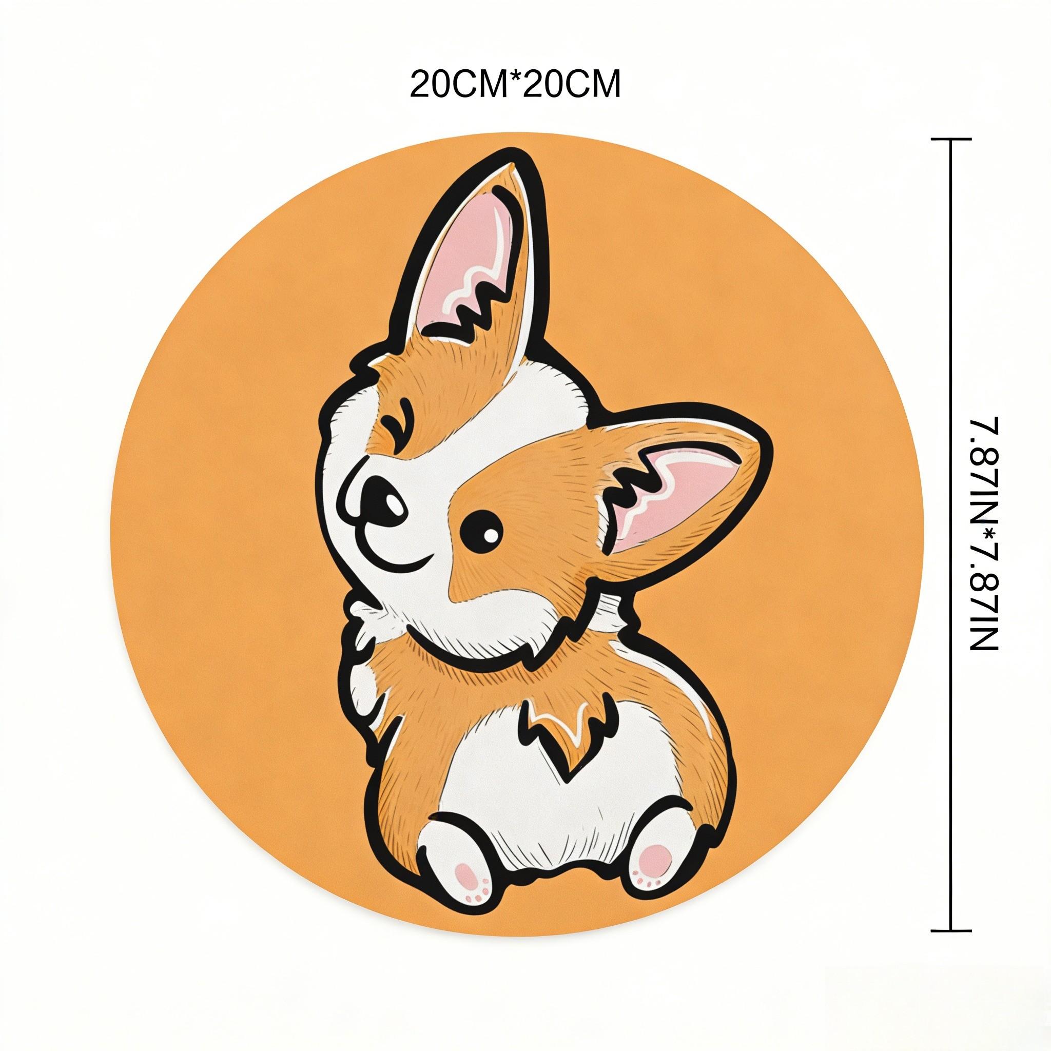 Fashionable Cartoon Round Mouse Pad, Non-Slip Rubber Base, Small Desktop Mat for PC/laptop, Gaming/mouse Pad, Gift for Girls/women, 7.87 Inches