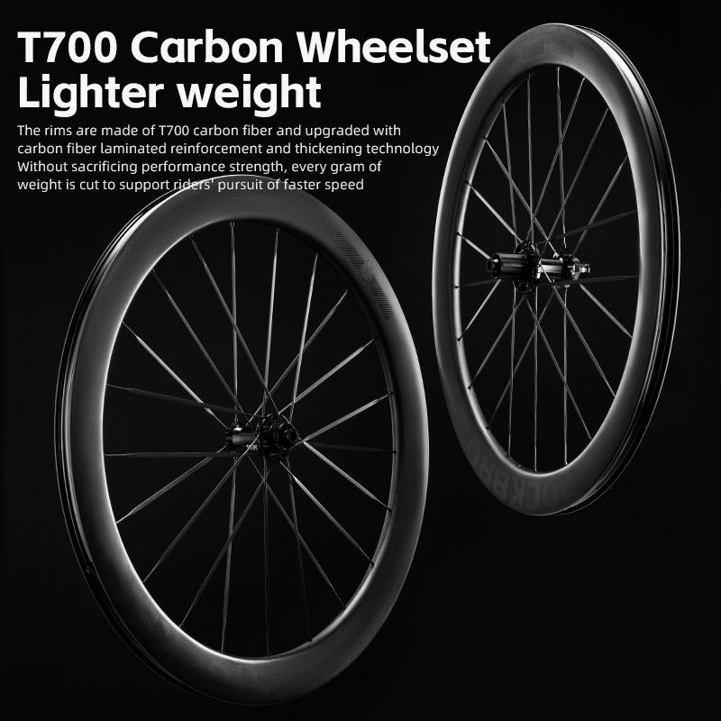 ROCKBROS T700 Carbon Fiber Bike Wheels 700c 55 mm Disc Brake Wheelset ROCKBROS T700 Carbon Fiber Bike Wheels 700c 55 mm Disc Brake Wheelset