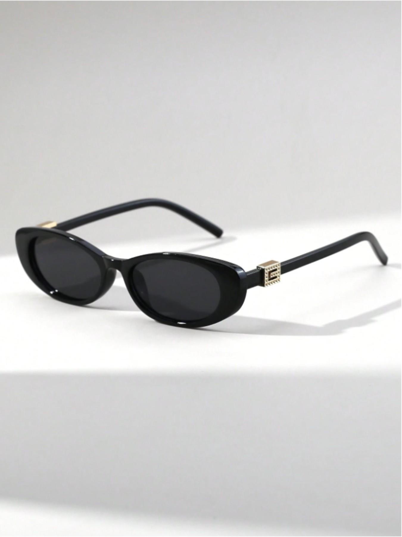 Women's Fashion Cat Eye Small Frame Glasses, Vintage Decorative Temple, Casual Style, All Seasons, Streetwear, High-End Look, Fashionable Sunglasses, Vintage Sunglasses