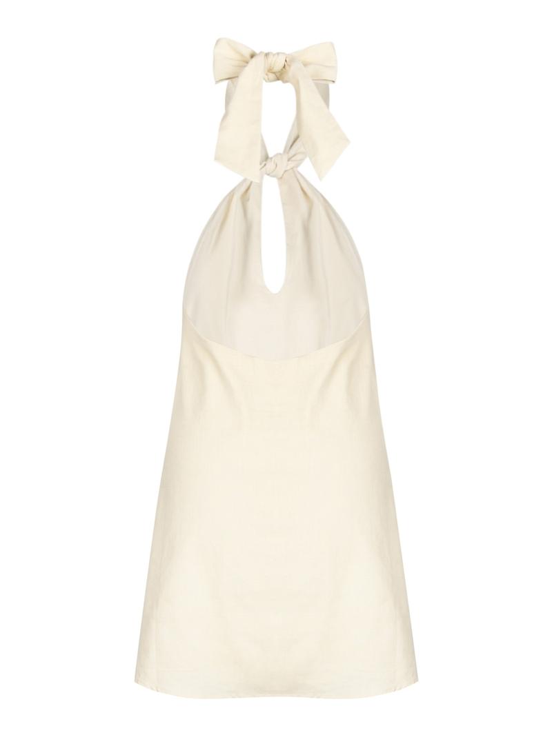 Women's Solid Color Halter Neck Dress, Casual Sleeveless Dress for Summer, Ladies Clothes for Beach Holiday Vacation