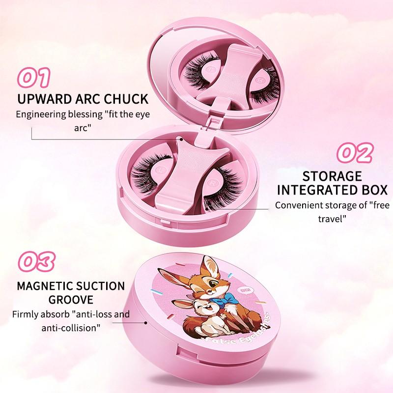 Bqi Magnetic False Eyelashes Natural Look, Quick Adhesion, Invisible Wear, All-In-One Box, Magnetic Fake Lashes for Everyday Use