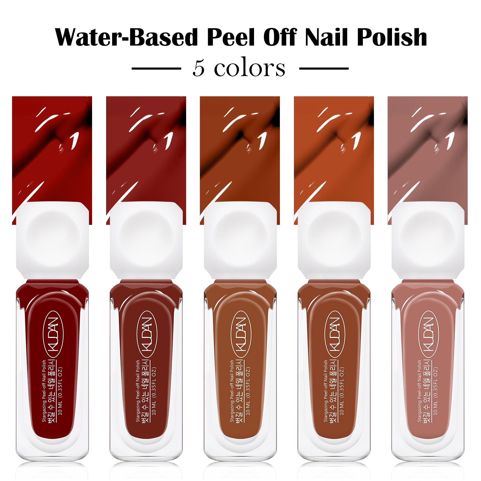 Quick Drying Nail Polish Set, 5Count/Set New Trendy Nail Polish Varnish, Alcohol-free|Odorless|No-bake|Water-Based|Peel-off|Easy-to-Apply|Multicolor, Suitable for Daily Nails & Festival Nails,Nail Art Supplies for Women & Girls, Nail Manicure