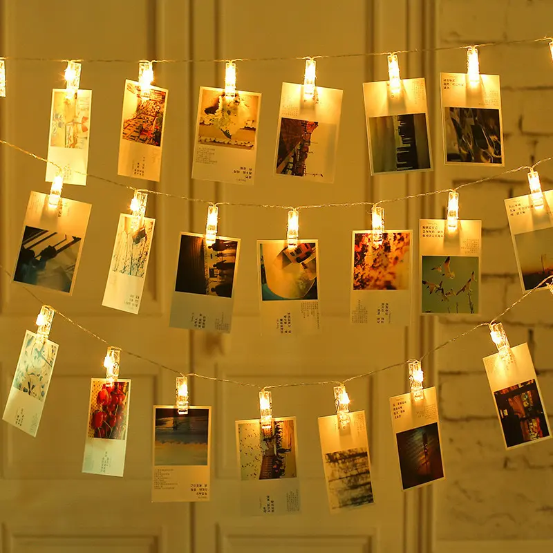 3 PCS LED Photo Clip String Lights, Fairy Lights with Picture Clips for Photo Wall Display, Hanging Picture Holder Decorative Lights, Holiday Proposal Bedroom Room Decor, Wedding Birthday Party DIY Home Decoration