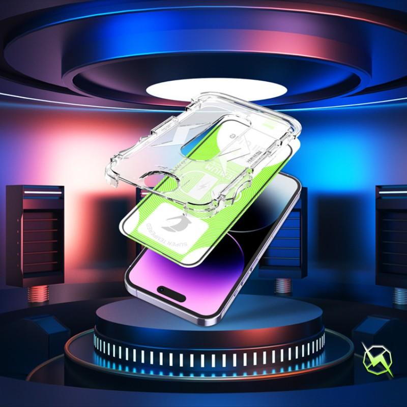 1 Pc Dust-Extraction High-Definition Tempered Glass Screen Protector, Automatic Installation Anti-Glare Film, 25-Degree Privacy Protection for iPhone  14 15 Pro Max 16 Pro 17 Pro Max Series