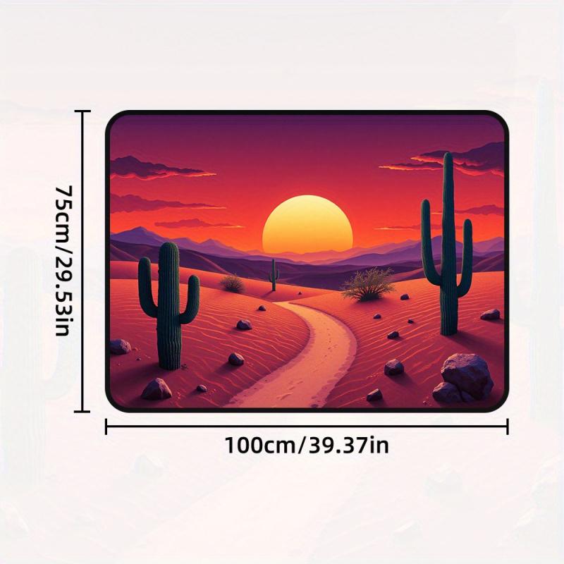 1 Desert Sunset Cactus Car Trunk Liner | Suitable for SUVs, this easy-to-clean polyester lining is practical and suitable for storing food and groceries or for camping. It enhances the interior decoration and is universal.