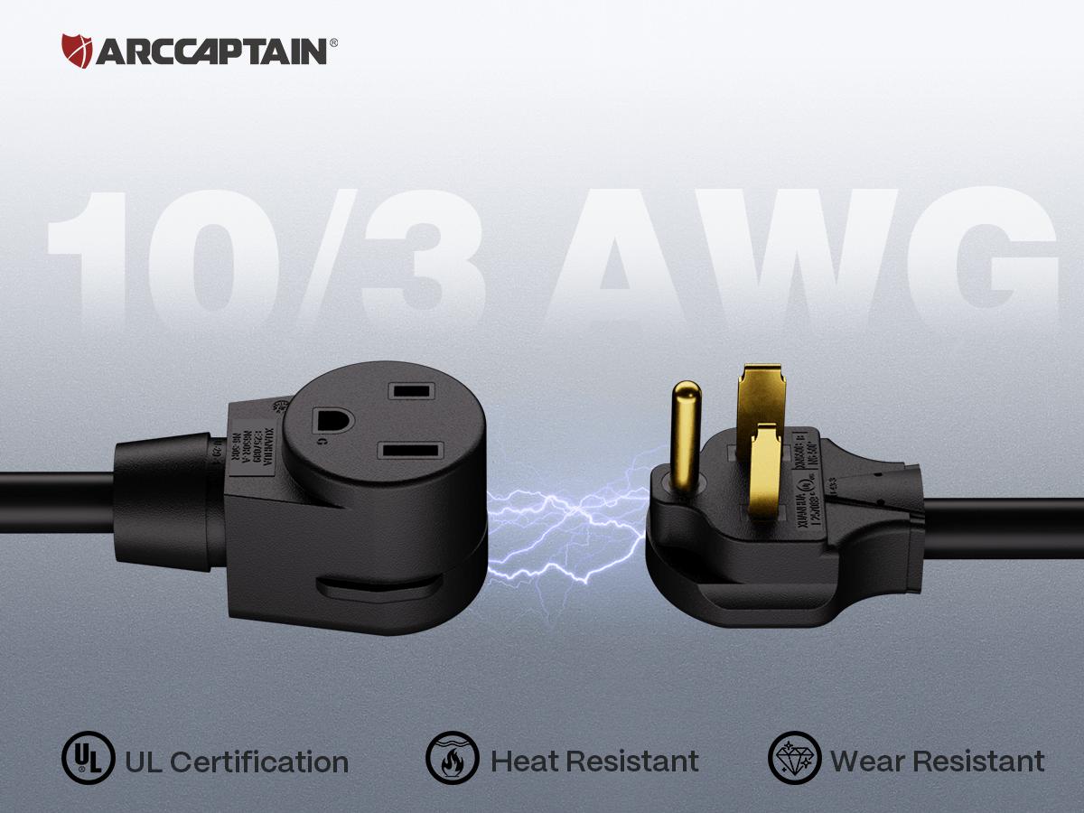 ARCCAPTAIN 10 AWG Welder Extension Cord 30AMP 250V Welder Power Cord
