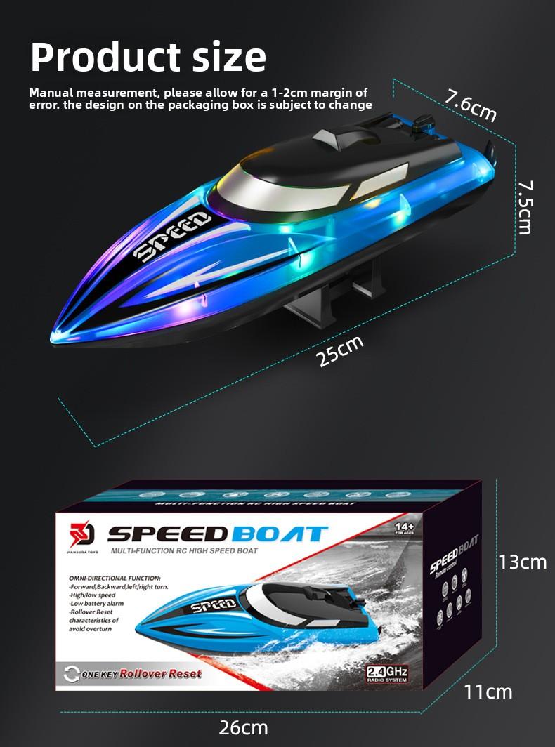Fast RC Boat for Boys – Dual Motor High Speed Remote Control Toy with Glow Light & Waterproof Hull, 2.4GHz Racing Boat for Pool Lake, Best Birthday Gift for Kids Teenagers