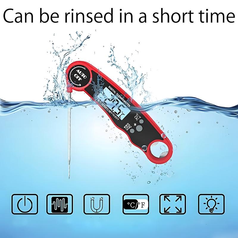 Digital Meat Thermometer, 1 Count Waterproof Food Thermometer, Instant Read Kitchen Thermometer for Dining Room Barbecue Home, Digital Cooking Thermometer