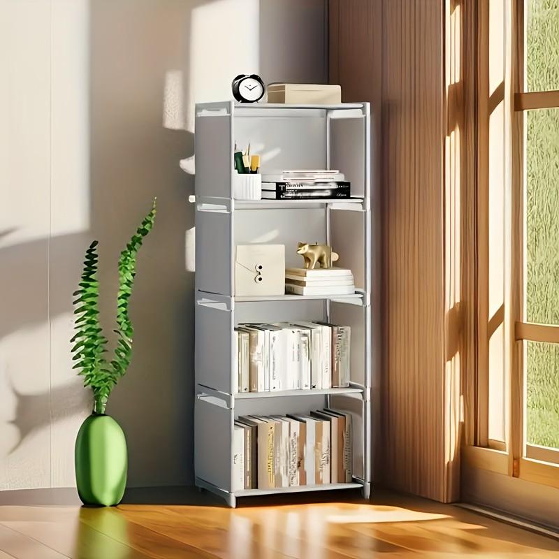 Four-Tier Ladder Bookshelf Wall-Mounted Display Rack, Durable Storage Solution with Compact Design for Books & Decor, Ideal for Home Libraries