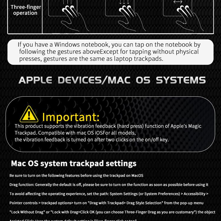 JOMAA Bluetooth Wireless+Wired Trackpad 2.4G Tri-Mode Touchpad Mouse Rechargeable High-Precision Touchpad for IOS Mac Windows