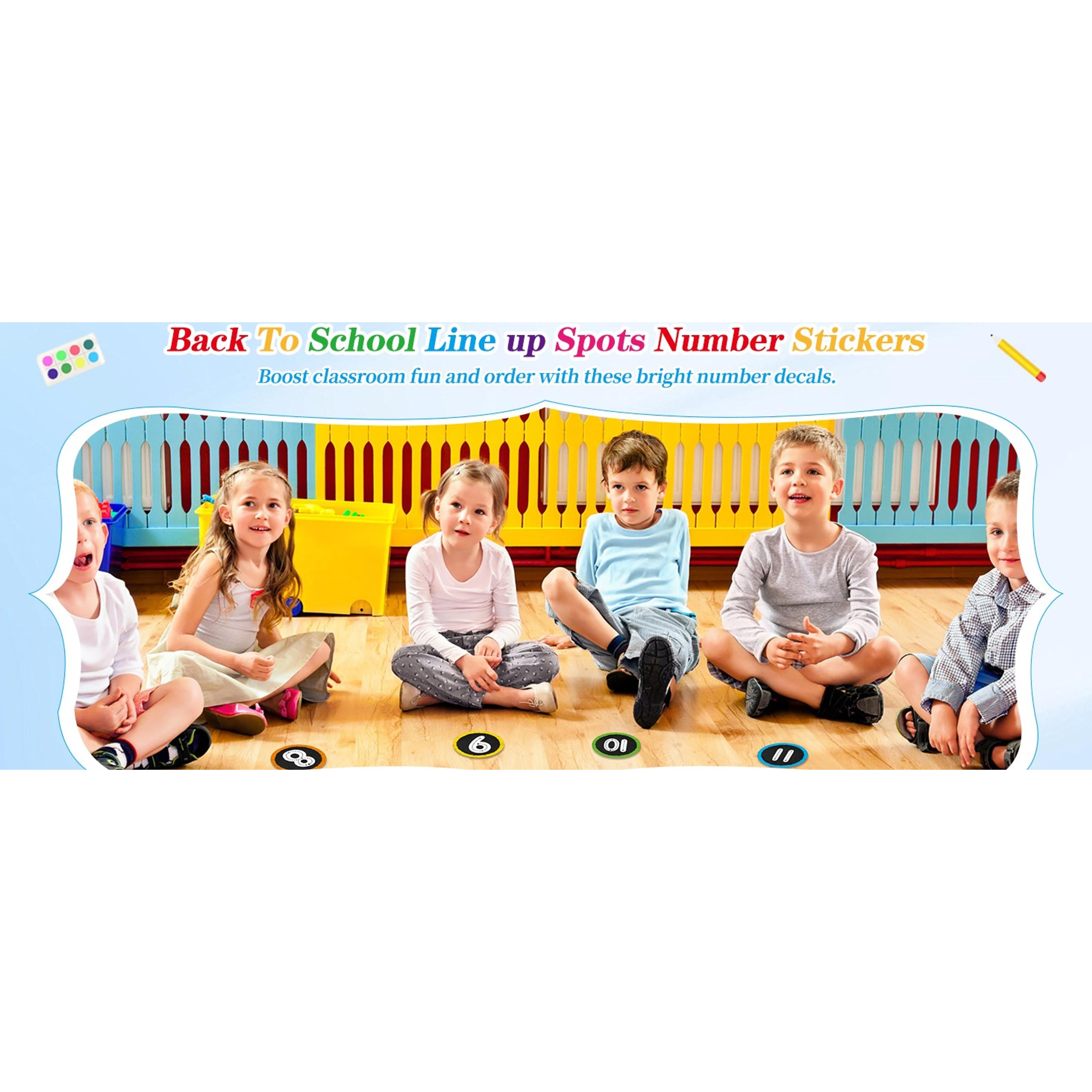 Line Up Spots for Classroom Floor Number Stickers Vinyl Decals 36 Pcs
