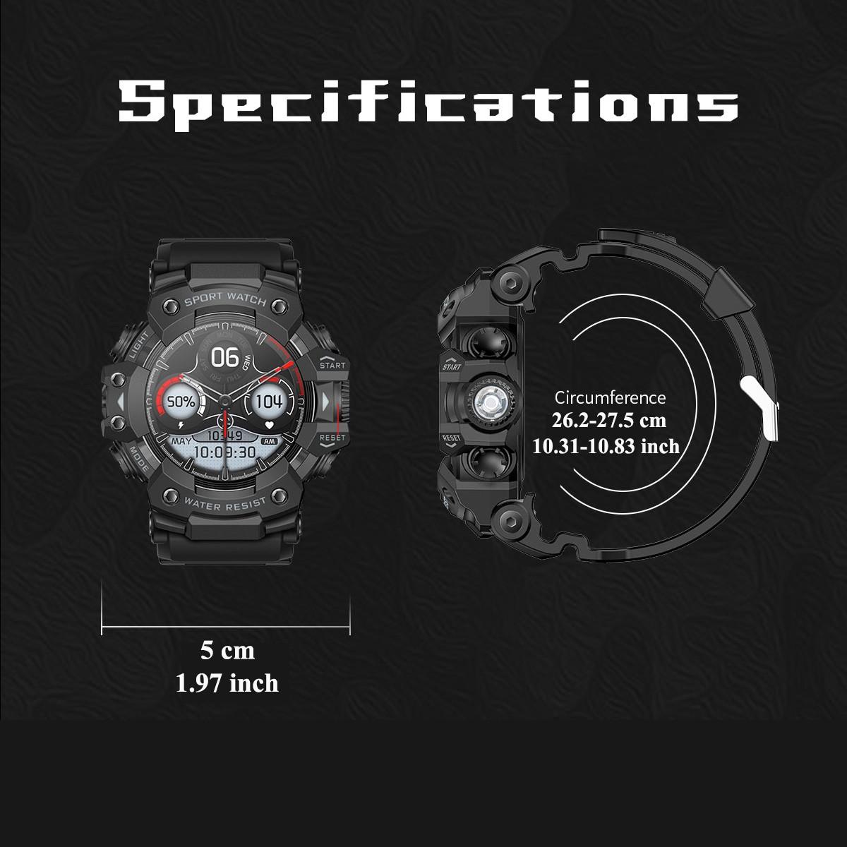 Military Grade Active Edge Sports Smart Watch, Men's Outdoor Fitness Compass, Heart Rate, Bluetooth-compatible Call, IP68 Waterproof, Smartwatch, Fitness Smart Watches, Rugged Outdoor Smartwatch