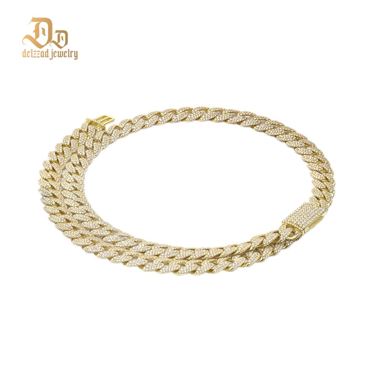 Delzzad (MSG.01) 14K Gold-Plated Hip Hop Bling Cuban Bracelet Necklace Chain VVS Synthetic Moissanite S925 Unisex Sparkle Cuban Chain Perfect for Any Occasion & Everyday Wear Birthday Anniversary Christmas Gifts Delzzad (MSG.01) 14K Gold-Plated Hip Hop Bling Cuban Bracelet Necklace Chain VVS Synthetic Moissanite S925 Unisex Sparkle Cuban Chain Perfect for Any Occasion & Everyday Wear Birthday Anniversary Christmas Gifts