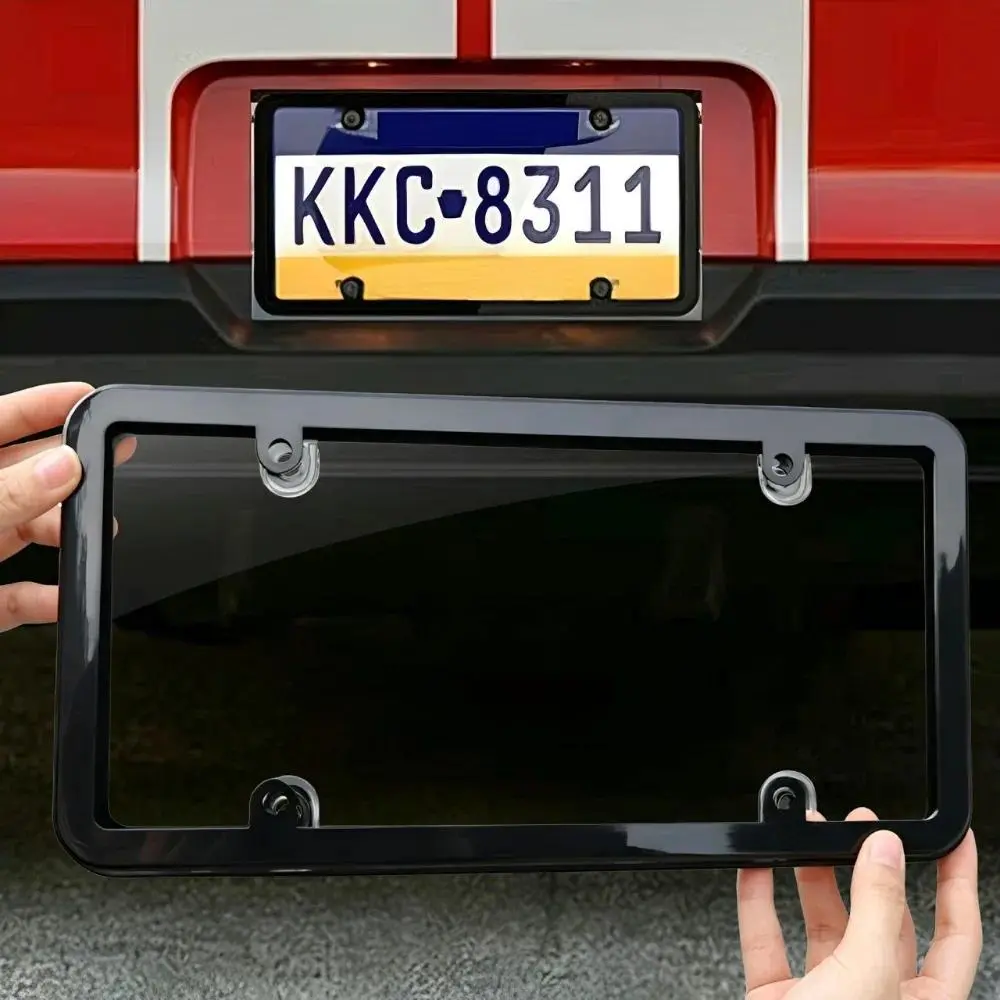 US Standard License Plate Frame Cover Kit Anti Scratch Weatherproof Automotive Number Plates Protector Car External Accessories