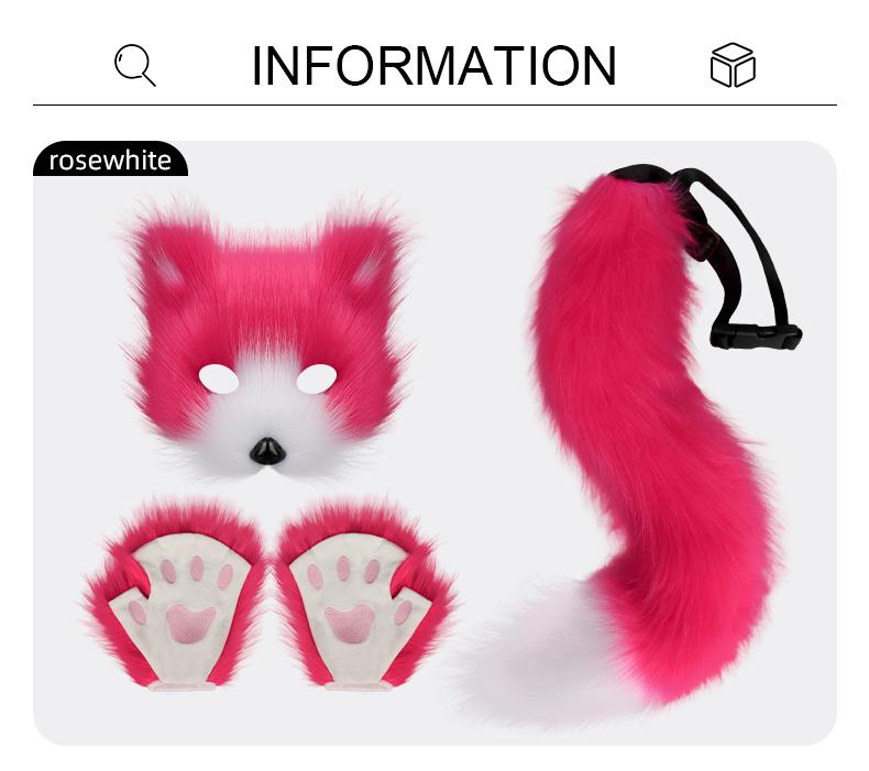 Handmade Fox Costume Set – Fluffy Tail, Ears & Paw Gloves | Perfect for Cosplay, Halloween & Themed Parties