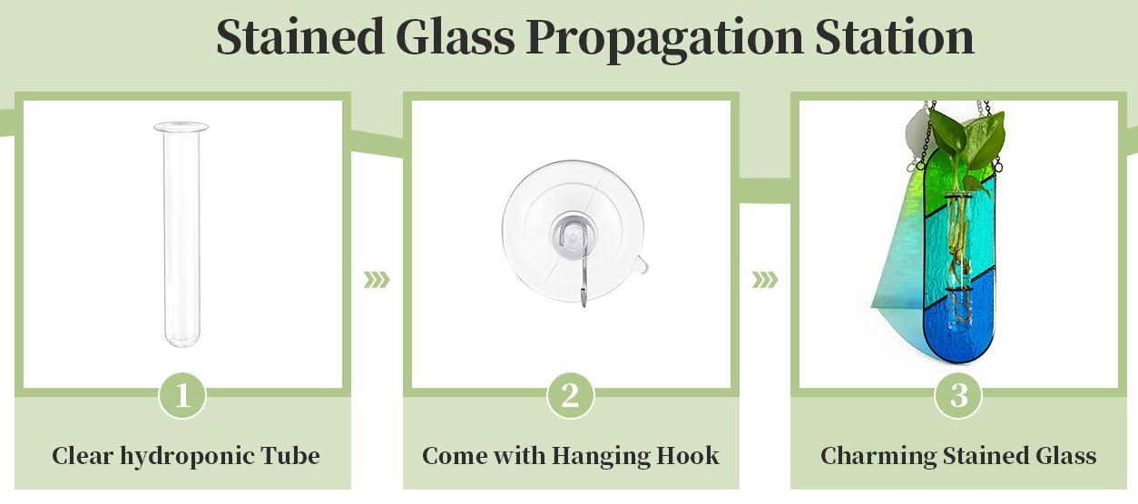 Stained Glass Propagation Wall Hanging: Spring Propagation Station Planters for Window Decor - Propagation Tubes Terrarium Unique Plant Lover Gift Stained Glass Propagation Wall Hanging: Spring Propagation Station Planters for Window Decor - Propagation Tubes Terrarium Unique Plant Lover Gift