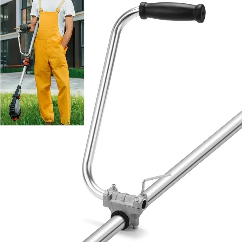 Trimmer handle for landscape design and landscaping, lawn mowing handle, aluminum mowing handle with bracket clip function, multifunctional garden mowing handle, power tool accessories, aluminum structure
