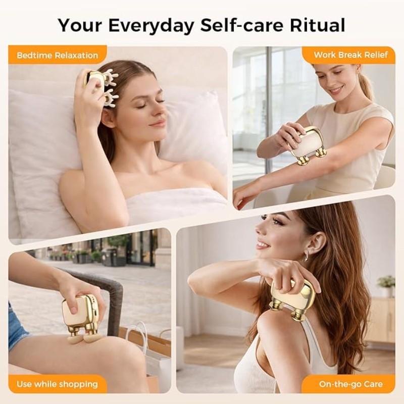Mini Dual-Head Fascia Gun, Powerful Deep Muscle Massager, Equipped With 3 Massage Heads And 3 Adjustable Speed Settings; Supports USB Charging, Suitable For Travel, Exercise, And Daily Use. It Is An Ideal Travel Companion And A Great Gift Choice.