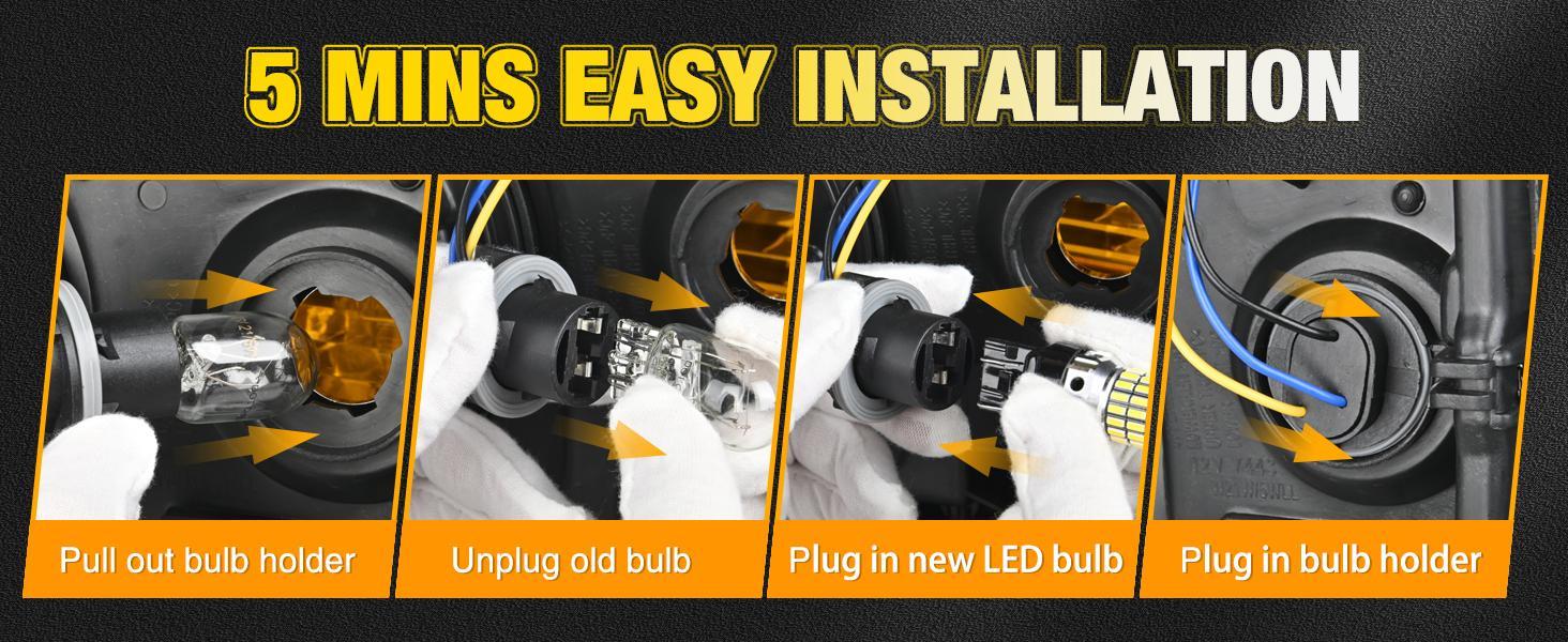 Nilight 7440 7441 7443 T20 992 W21W 6500k Xenon White LED Bulbs (Pairs)