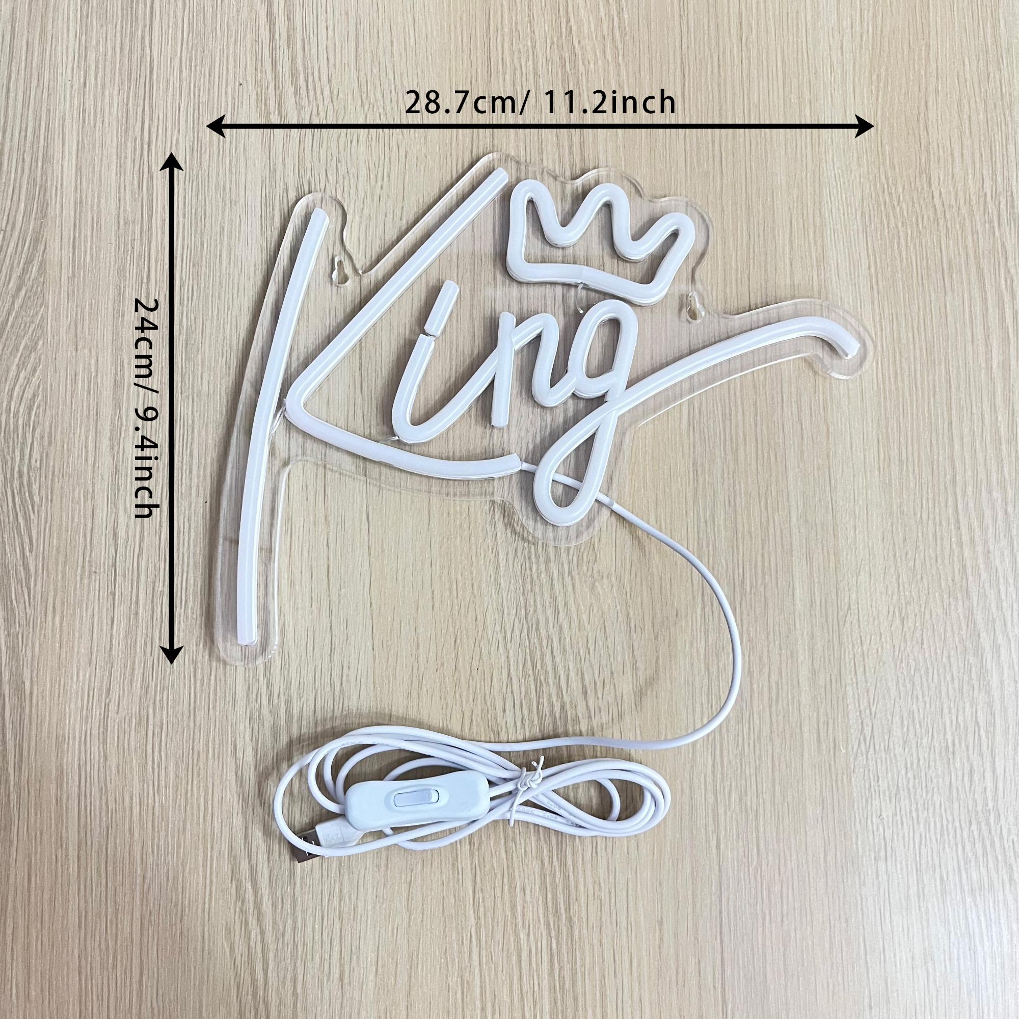 Creative King Letter Design LED Neon Light, Led Wall Light, Led Mood Light, USB Powered Neon Sign, Ambient For Party Decor, Cool Bedroom Accessories, Summer Decor