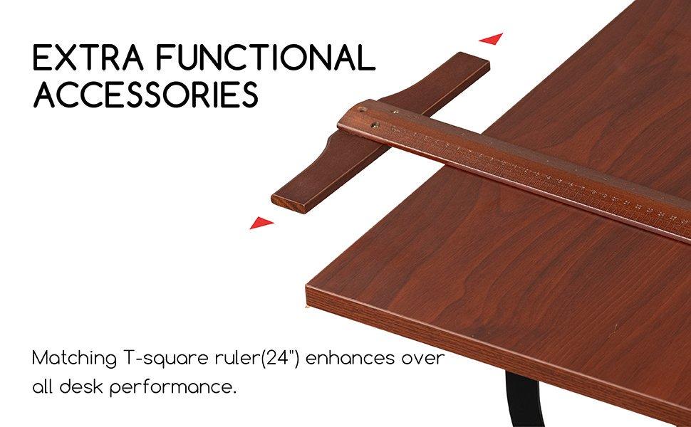 MEEDEN Wood Drafting Table,Artist Drawing Table with Height Adjustable & Tilting Large Surface Tabletop,Studio Painting Table,Art Craft Desk for Writing,Reading,Working Desk,Walnut Color MEEDEN Wood Drafting Table,Artist Drawing Table with Height Adjustable & Tilting Large Surface Tabletop,Studio Painting Table,Art Craft Desk for Writing,Reading,Working Desk,Walnut Color