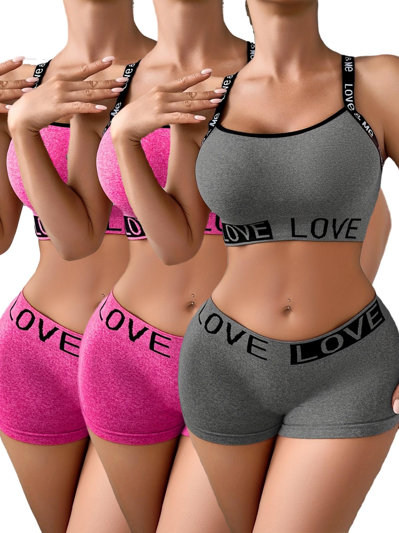 Women's 3/4/5 Piece Lingerie Set, Top and Bottoms, Seamless Comfort, Daily Wear, Casual Style, Fitted, Medium Support, All Seasons