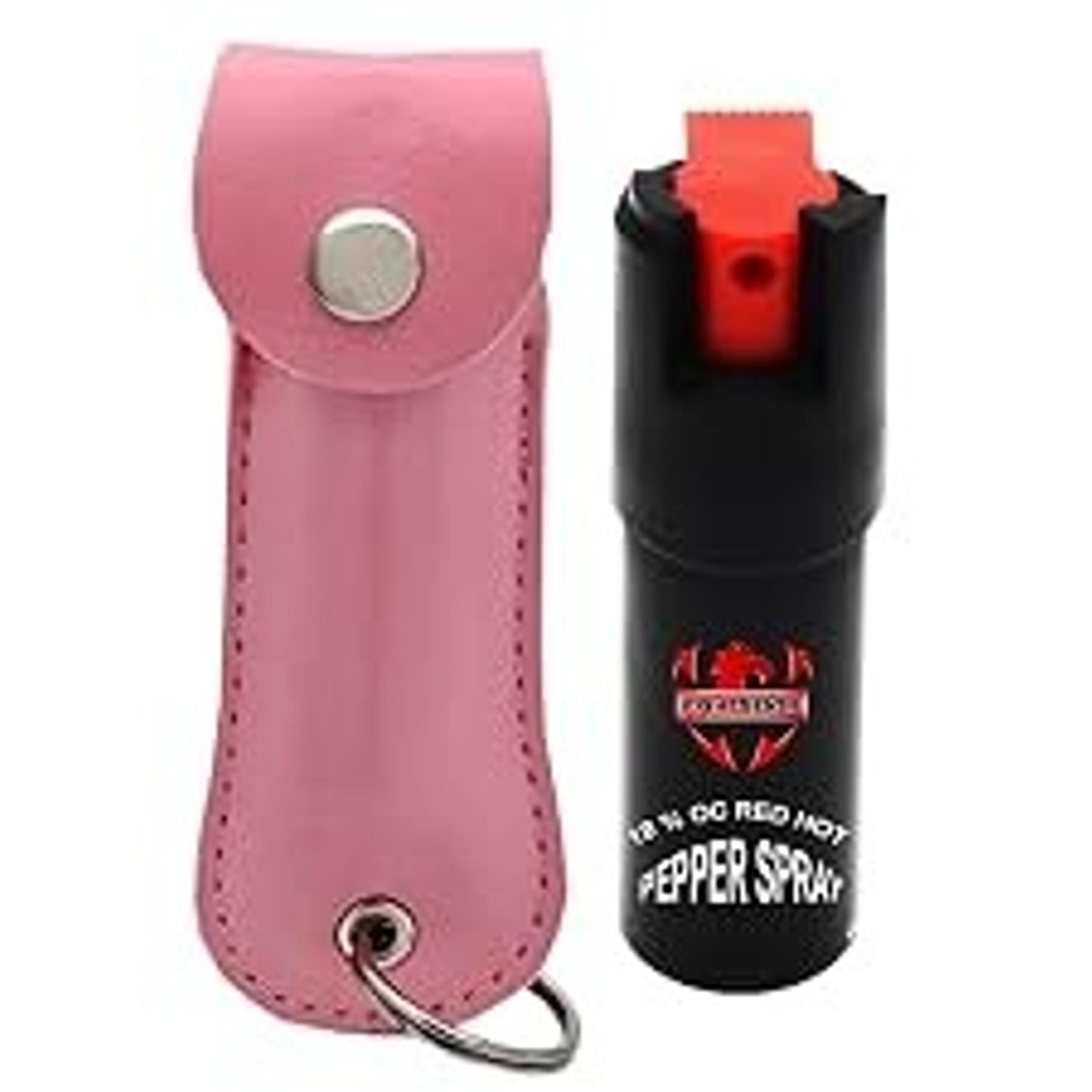 Self Defense Pepper Spray - 1/2 oz Compact Maximum Strength Police Grade Formula with Leather Pouch Keychain for Women
