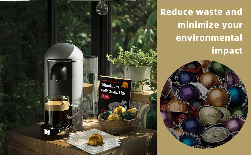 Aluminum Foil Seal Lids for Pods Vertuo, Compatible with Vertuo Reusable Pods, 200Pcs Coffee Pods Lids (62mm) Aluminum Foil Seal Lids for Pods Vertuo, Compatible with Vertuo Reusable Pods, 200Pcs Coffee Pods Lids (62mm)