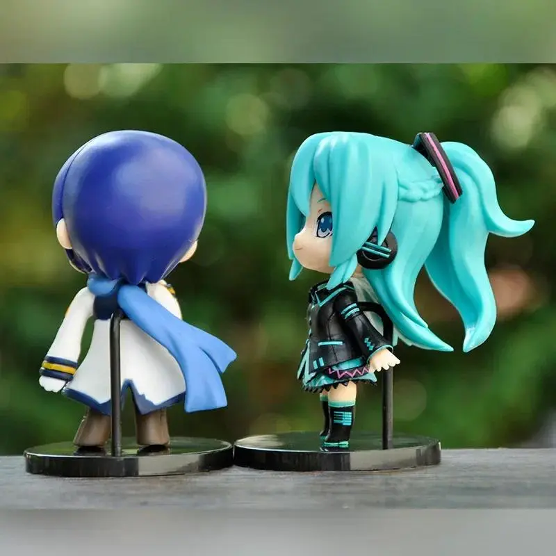 2026 hot item 6pcs/set 10CM Anime Hatsune Miku Kagamine Len Rin KAITO kawaii figure PVC model toys doll Collection Ornament christmas gift Popular toys