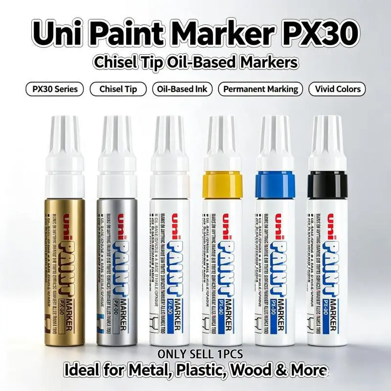 Uni Paint Pen Px-30, Rough Square Head Tip Sign in Pen, Durable, Versatile Use, Fade Resistant & Permanent Markings, Ideal for Car Repair, Graffiti Art & Surface, Sizes 4.0-8.5mm Ink, 1pcs