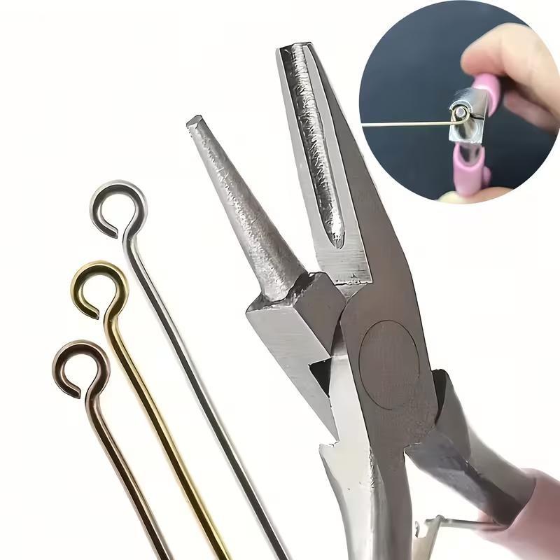 Durable Multi-Function Metal Needle Nose Pliers, Half-Round Design for DIY Jewelry and Metal Wire Shaping, Smooth Surface for Easy Maintenance