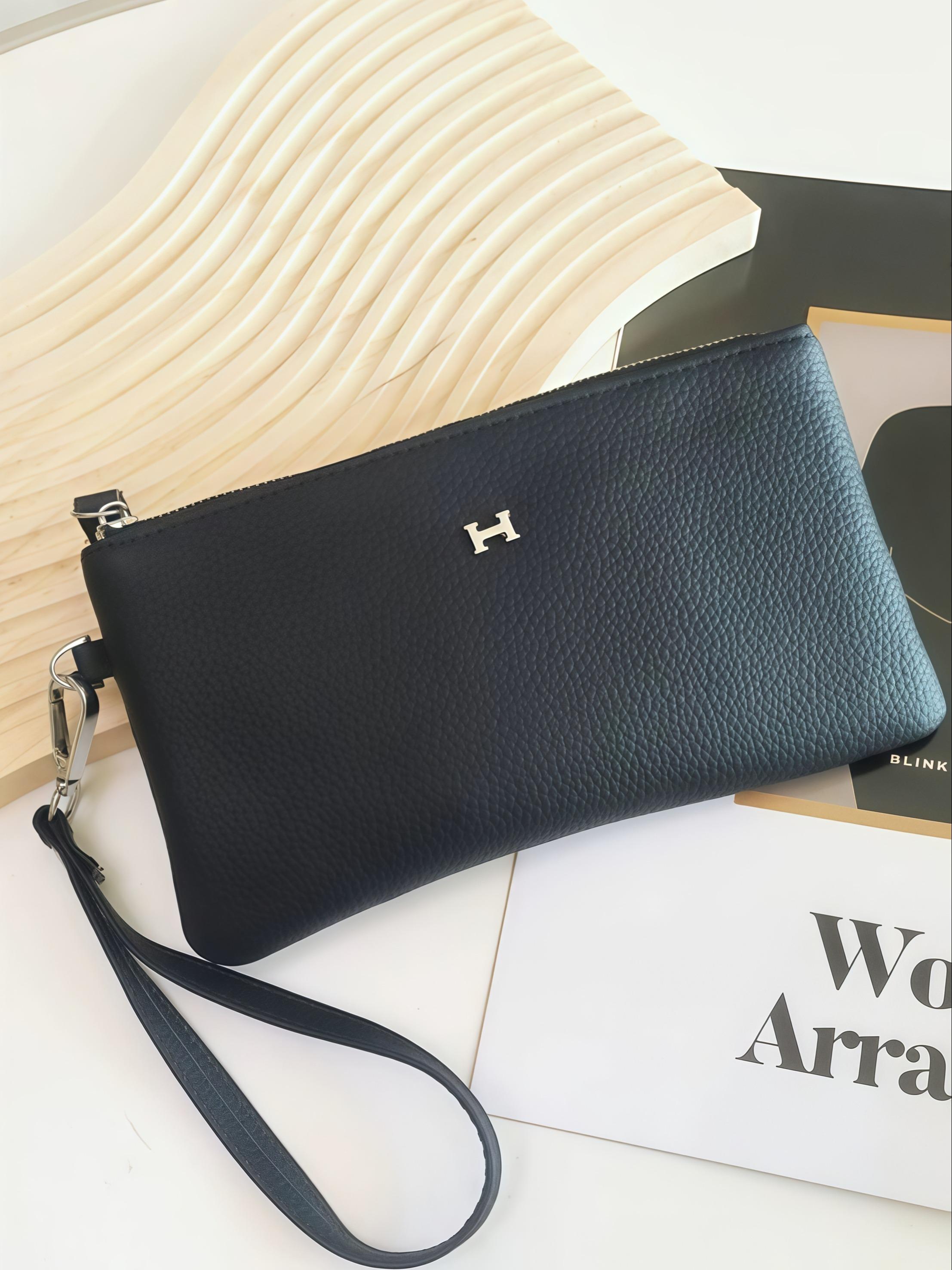 Women's Leather Handbag, Small Luxury Clutch Bag, Elegant Phone Holder Purse, New High-End Storage Design, Stylish Grip Handle