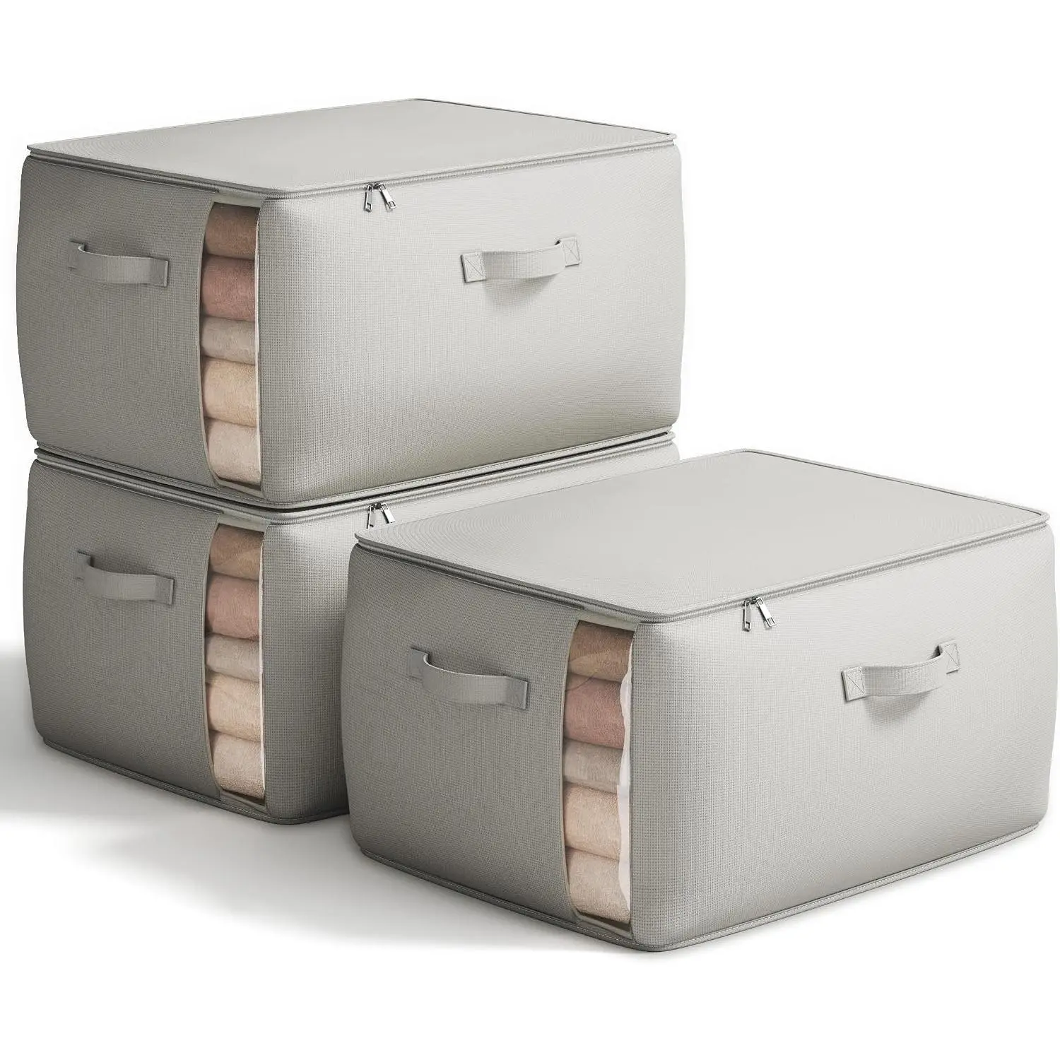 2 Pack Canvas Comforter Storage Bags for Clothes &  Comforters,