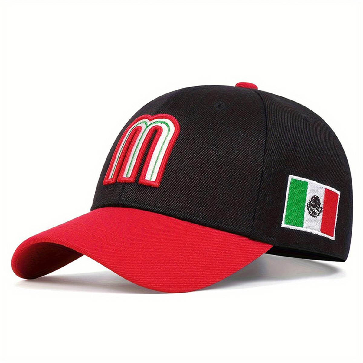 Mexico Baseball, Fitted Cap Adjustable Hat, Letter Embroidery Sun Protection Sports Hat