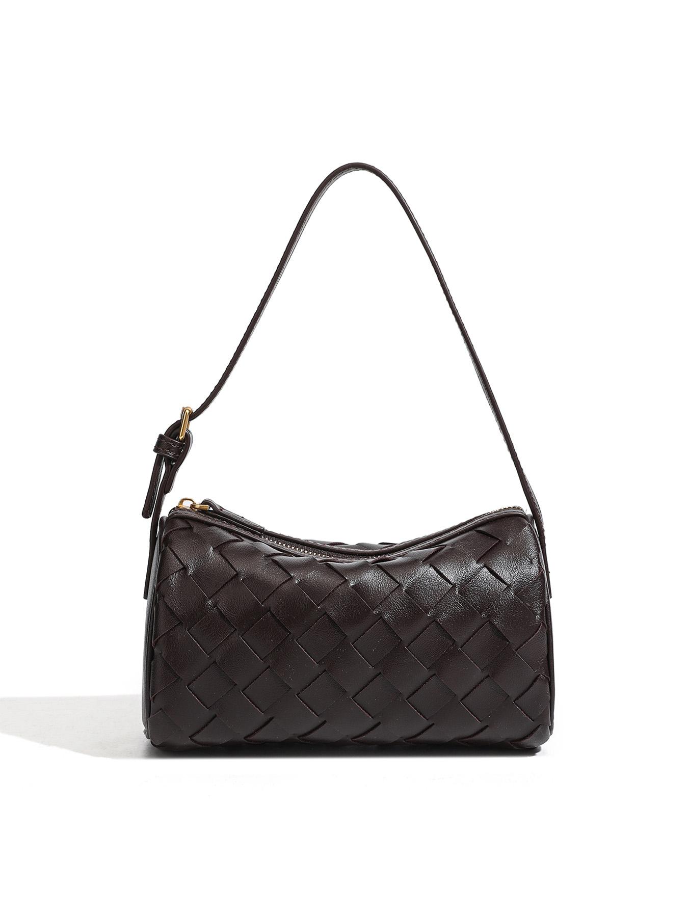 Lazy Person Underarm Bag, Patchwork Woven Small Square Bag, Versatile and Bright, Unique Luxury Underarm Shoulder Bag, Simple Crossbody Handbag