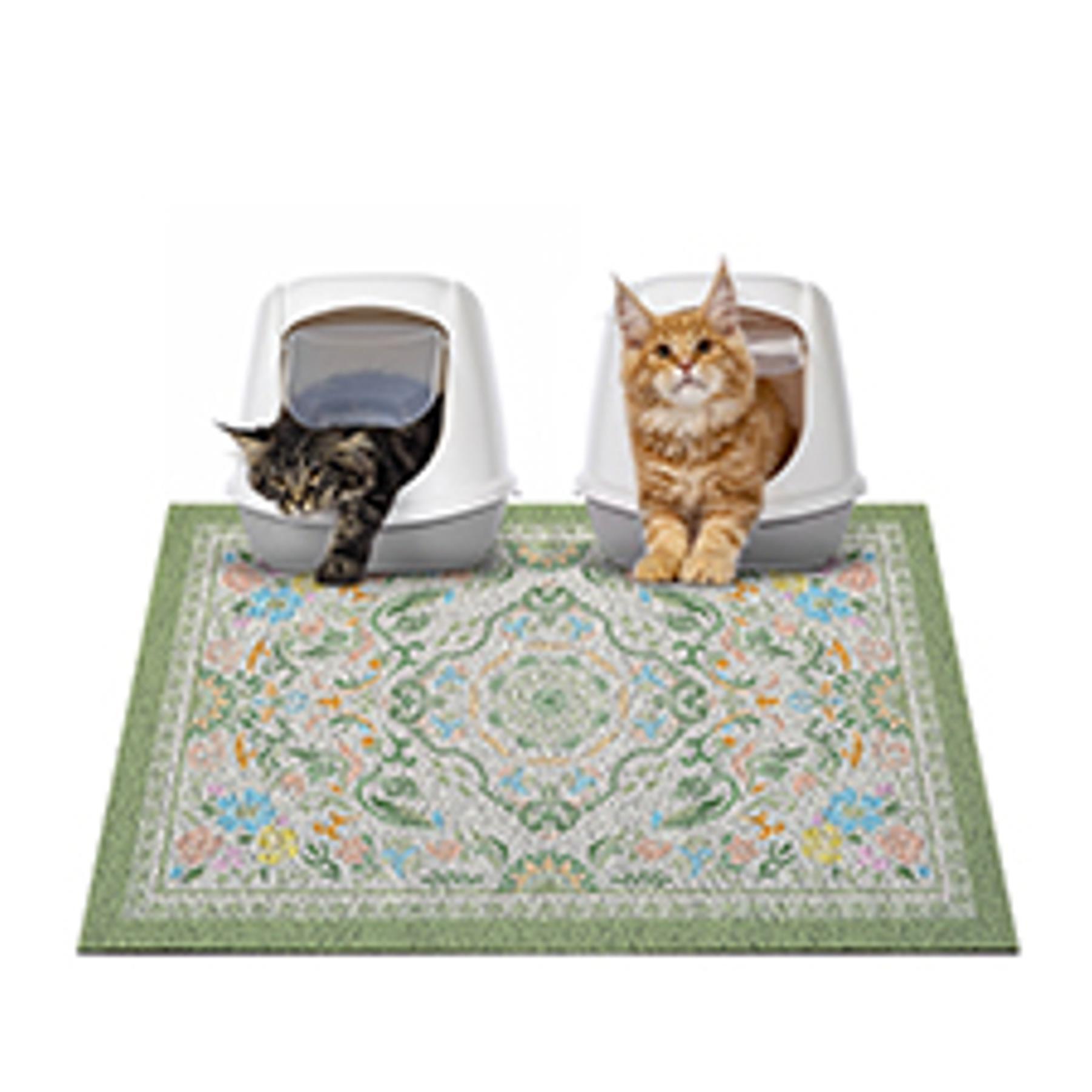 Cat Litter Mat with Non-Slip Bottom Litter Box Mat 33"X22" Litter Trapping Mat Easy to Clean Washable Cat Food Mat for Kitty Cat Litter Mat with Non-Slip Bottom Litter Box Mat 33"X22" Litter Trapping Mat Easy to Clean Washable Cat Food Mat for Kitty
