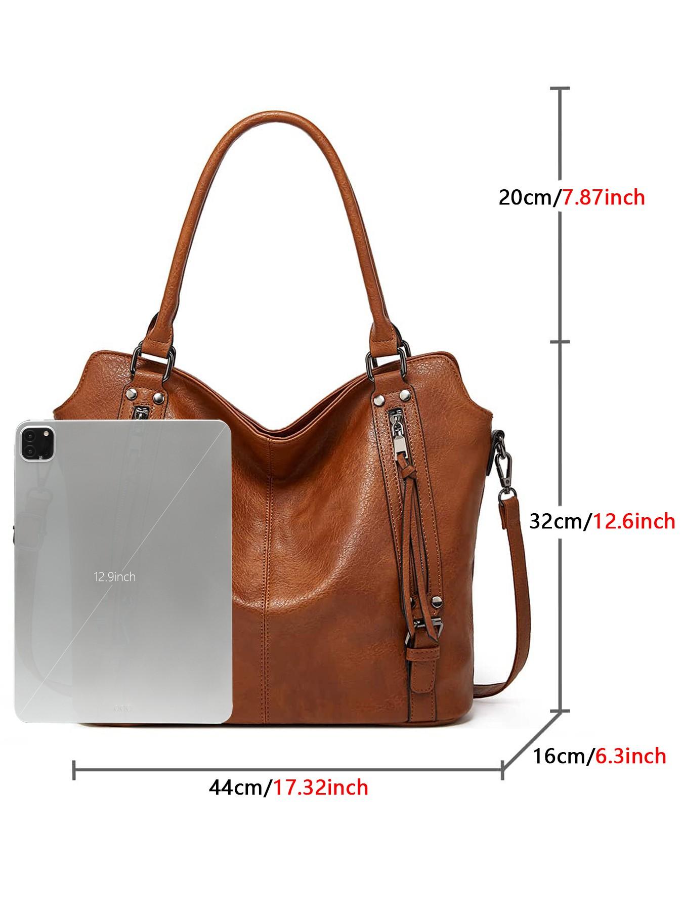 Women's Artificial Leather Tote Bag, Zipper Crossbody Shoulder Bag, Crossbody Purse Handbags, Large Capacity Handbag for Work and Office, Commuter Mom Bag, Commuter Purses, Mother's Day Gift #GLOBAL PICKS