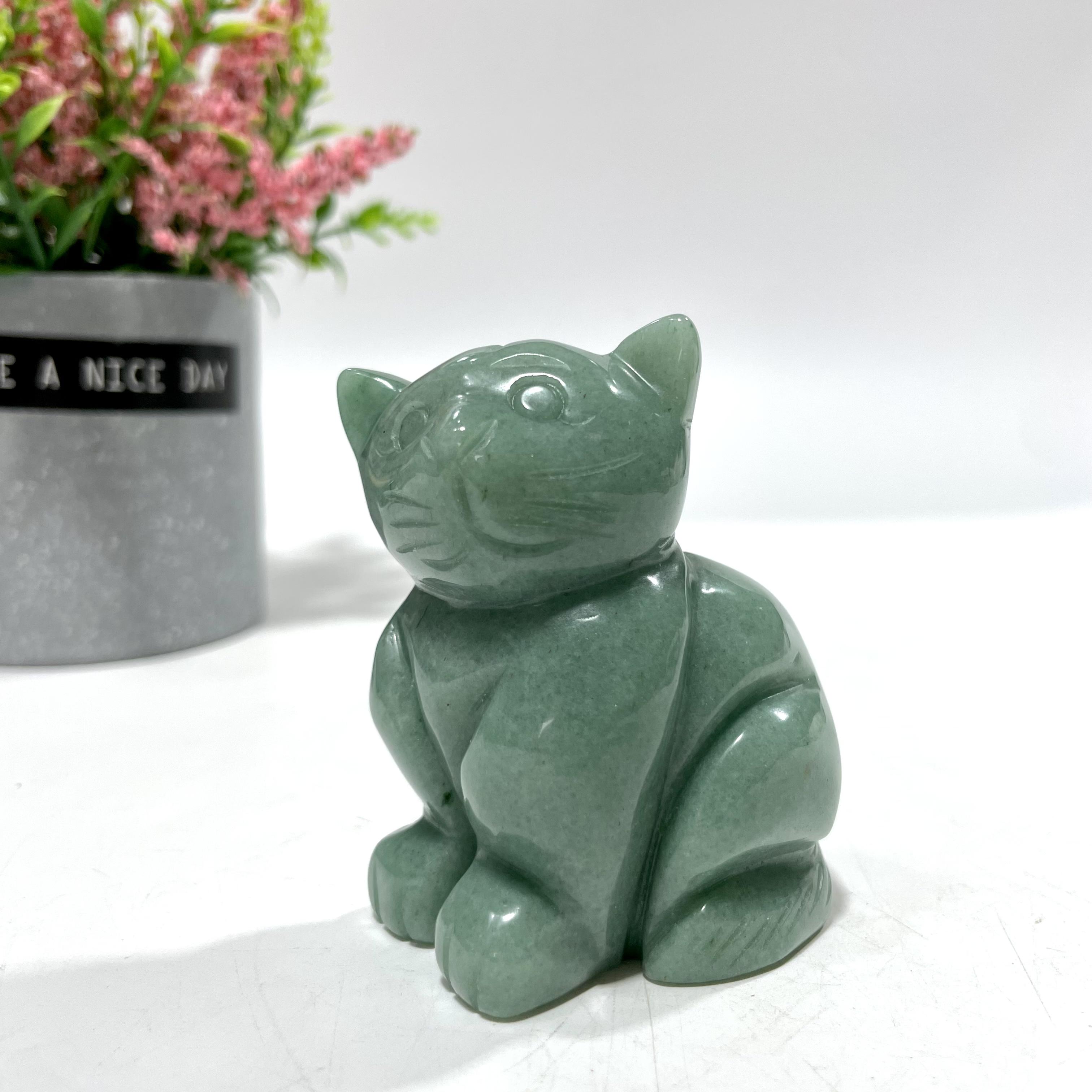 Green Aventurine Animal Crystal Carvings Flower Fairy Cat bird Tortoise Dolphin Bear Fish Seal Dinosaur Rhinoceros Frog Shark Carvings Healing Stones Natural Stone Chakra Balancing Reiki Home Office Decor From IG Crystal