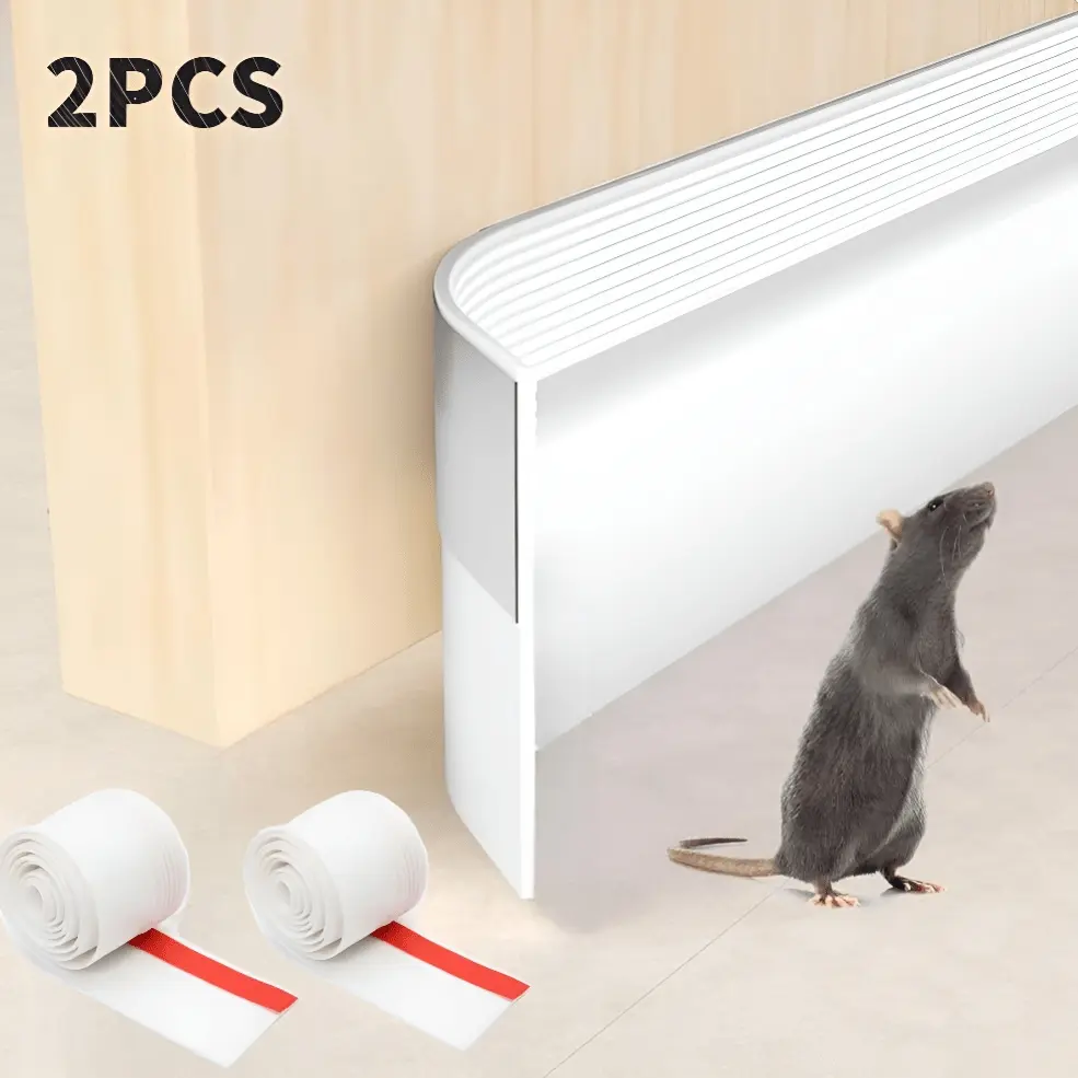 2 rolls of self-adhesive door bottom sealing strip -78.8 inches noise reducing, windproof, insect proof, dust-proof silicone door stopper, energy-saving - available in black, white, gray, and brown