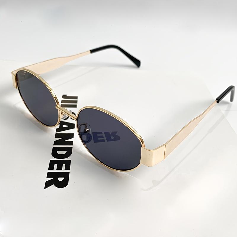 Fashion Oval Sunglasses for Women, Vintage Trendy Outdoor Metal Sunglasses, High-Quality Classic Men's Luxury Brand Glasses, Uv400 Protection
