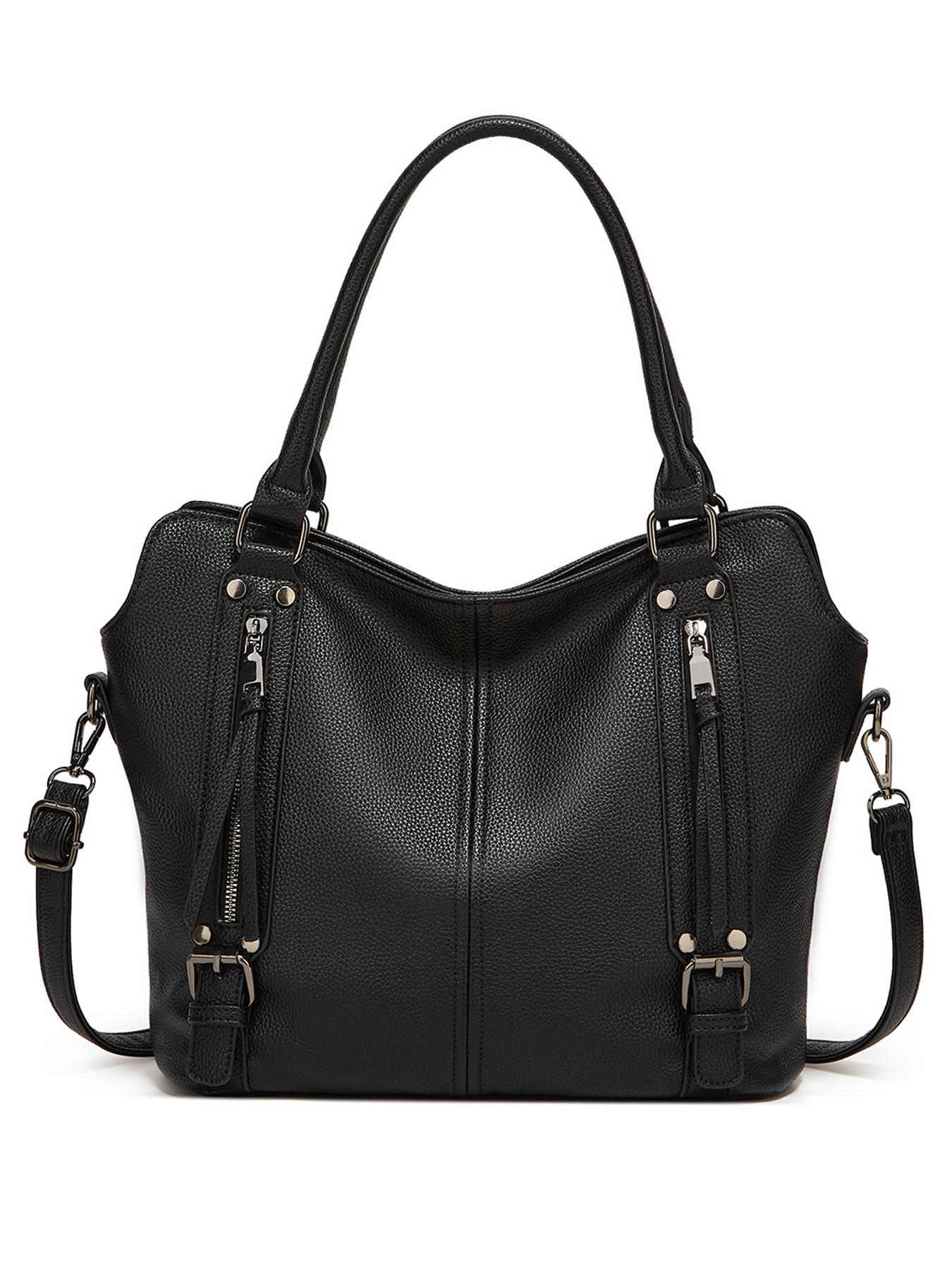 Women's Artificial Leather Tote Bag, Zipper Crossbody Shoulder Bag, Crossbody Purse Handbags, Large Capacity Handbag for Work and Office, Commuter Mom Bag, Commuter Purses, Mother's Day Gift #GLOBAL PICKS