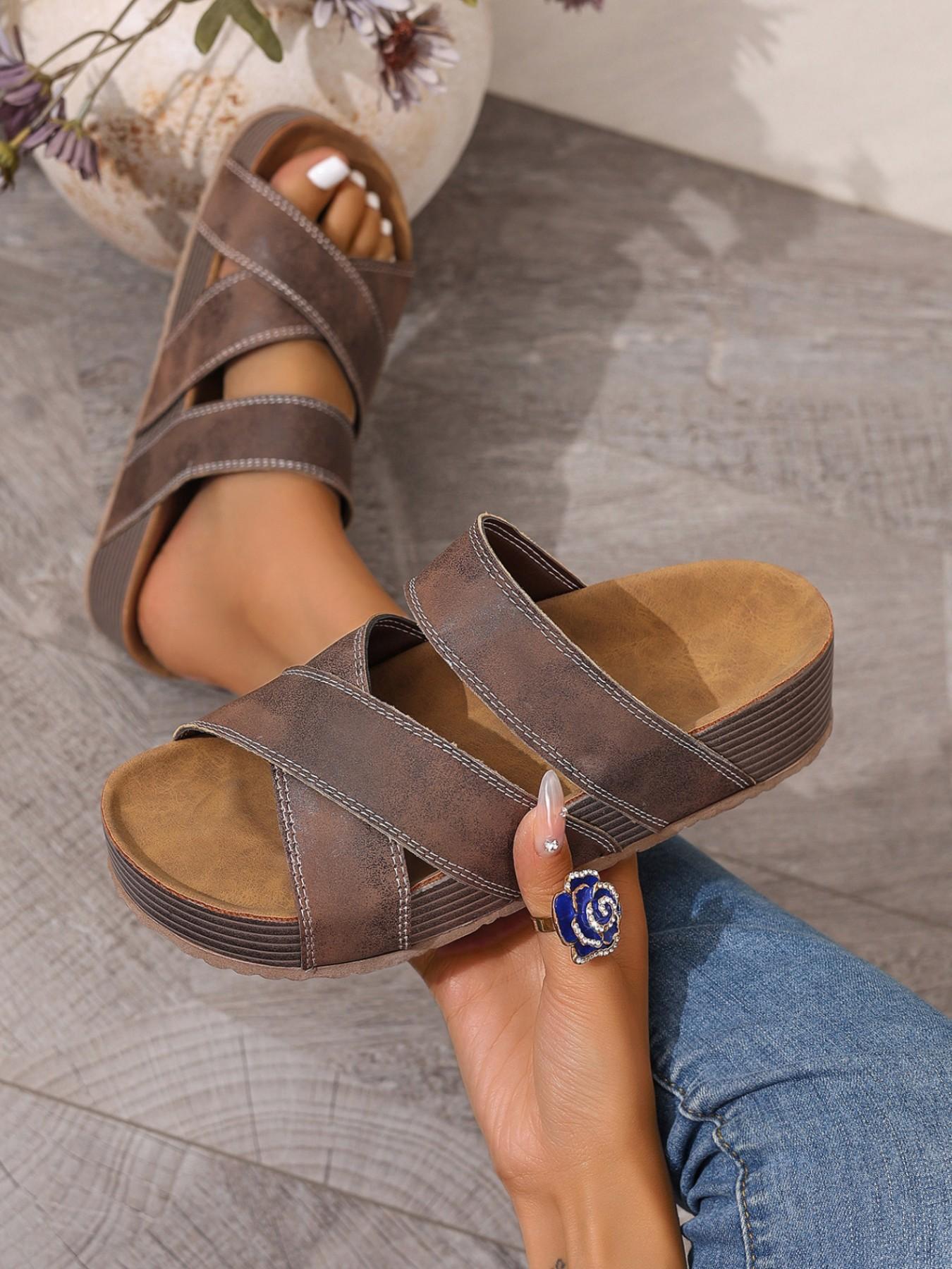 Unisex Thickened Wide Sandals, Dual Strap Design, Perfect for Dresses and Jeans, Versatile Summer Footwear, Ideal for Outdoor Activities, Strapy Sandal, Fashionable Sandals