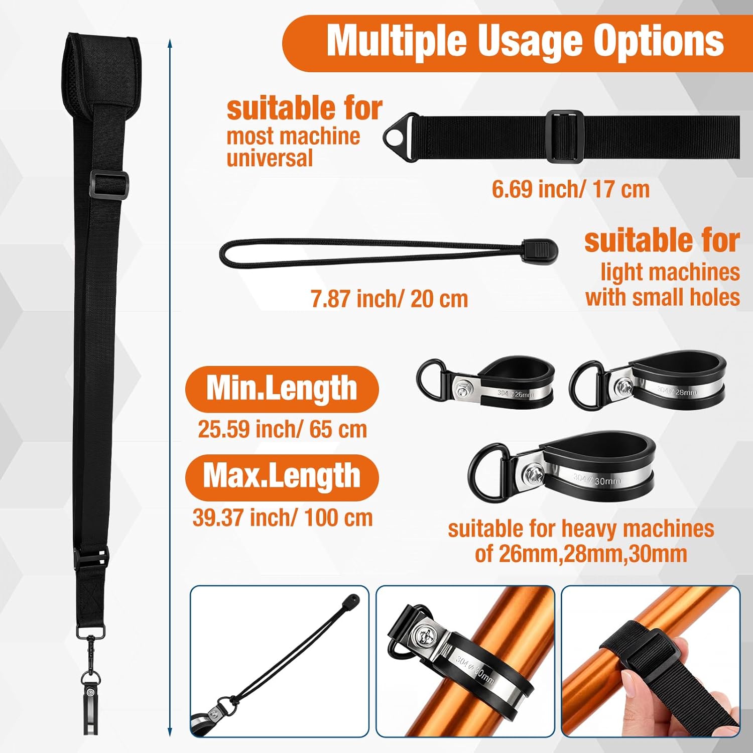 String Trimmer Handle Extension & Strap Kit, Universal Grass Trimmer Grip Attachment for Lawn Care, Saver Landscaping Edger Tool(Orange) String Trimmer Handle Extension & Strap Kit, Universal Grass Trimmer Grip Attachment for Lawn Care, Saver Landscaping Edger Tool(Orange)