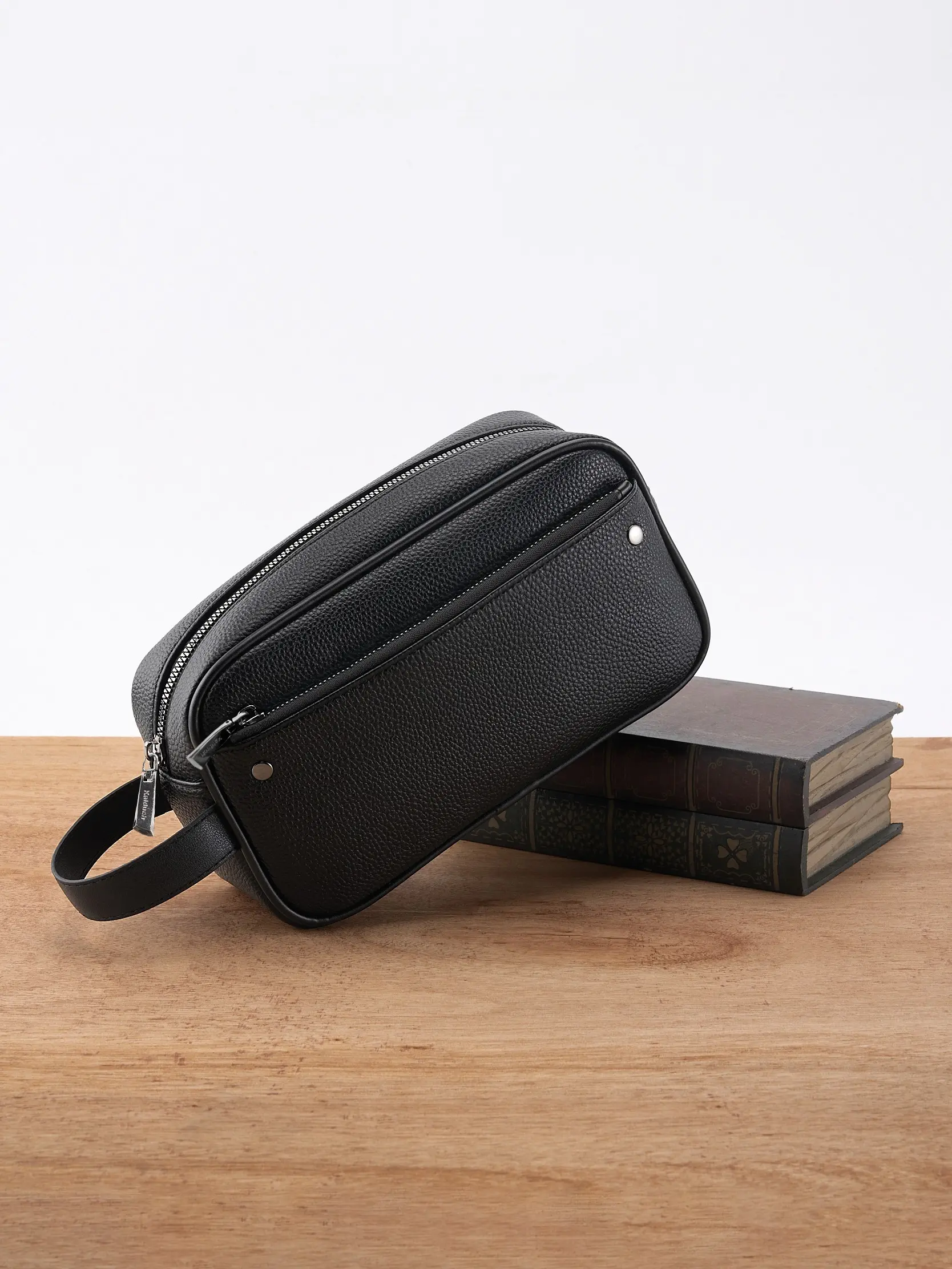 Men's Business Handbag, Wallet Clutch, 23cm Large Capacity, Dual Zipper Pockets, Fits Phone & Tablet, All-Season Use, Perfect Christmas Gift, Men Gifts