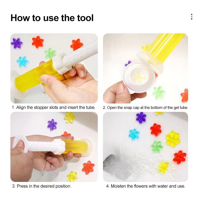 6-Pack Toilet Bowl Cleaning Gel, 6 scents, long-lasting fragrance, flower-shaped bathroom freshener, keeps toilets fresh and clean, suitable for all types of toilets (lasts over a year)
