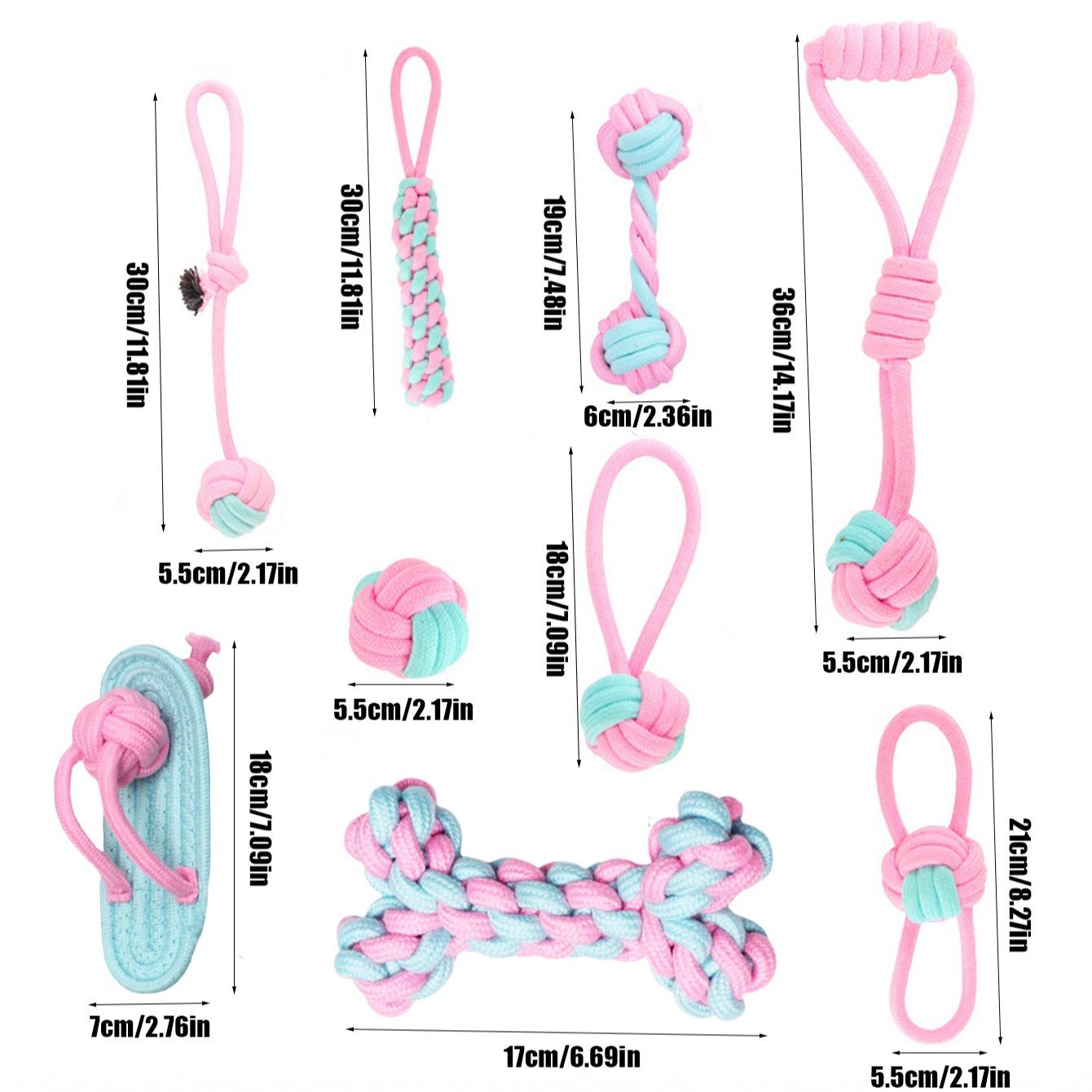 Pet Handmade Rope Chew Toy, Dental Cleaning Teething Biting Toy, Self-Entertainment Puzzle Toy for Small Dogs, Interactive Chewing Toy