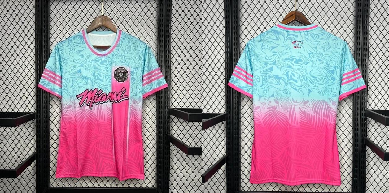 New Miami jerseys for male and female fans, sports and fitness short sleeved T-shirts for fans